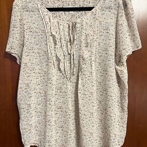LOFT Cream Floral Blouse